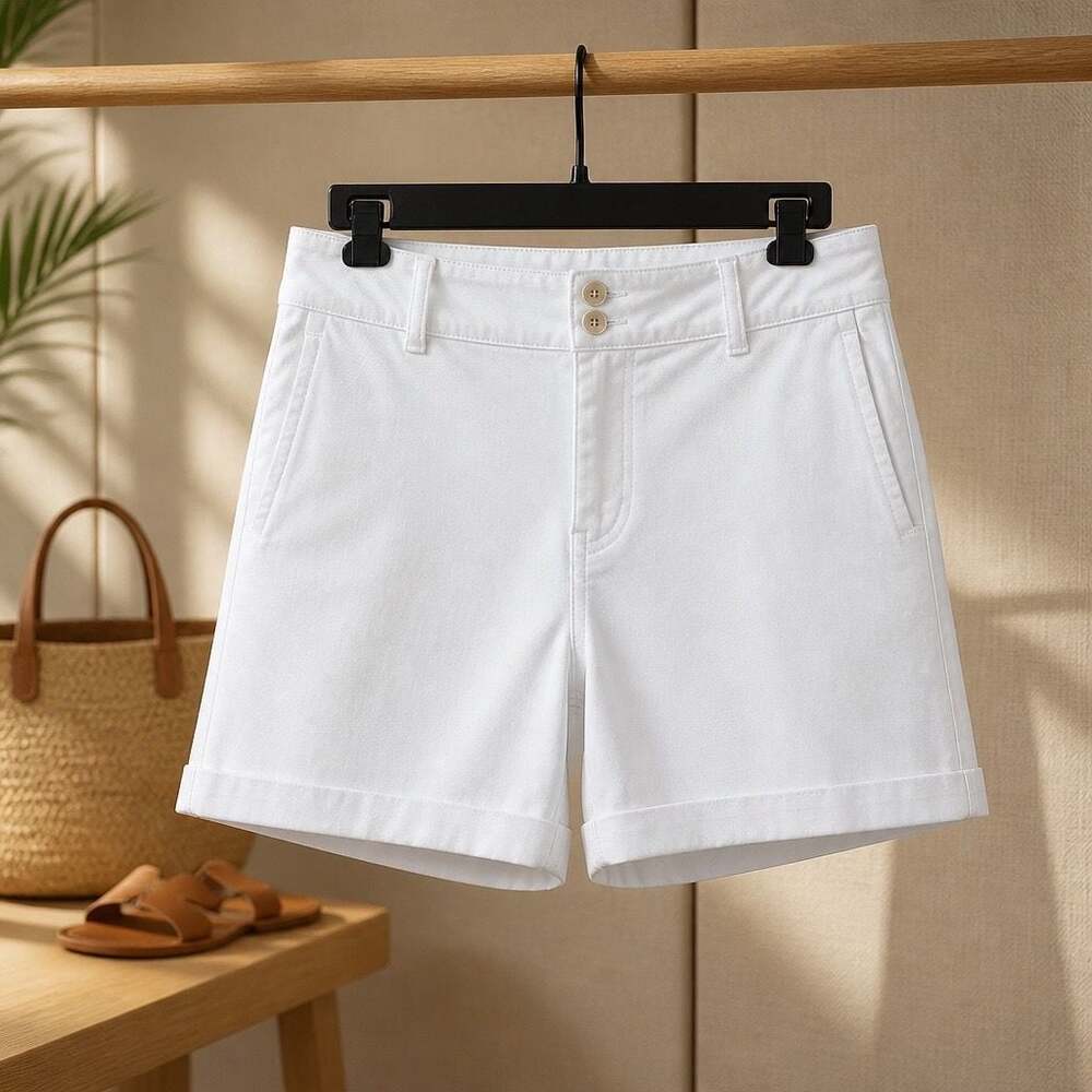 Maurice’s White High Rise Original Fit Cuffed Denim Shorts Size 12 #434